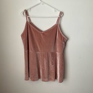 Torrid Sophie Stretch Velvet Pink Blush Swing Cami Top size 3